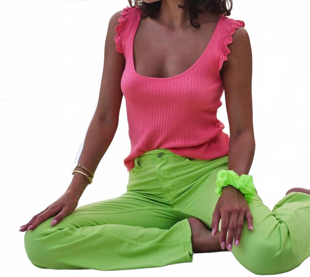 NEW ESQUALO tina rib crochet top in strawberry - Picture 6 of 8
